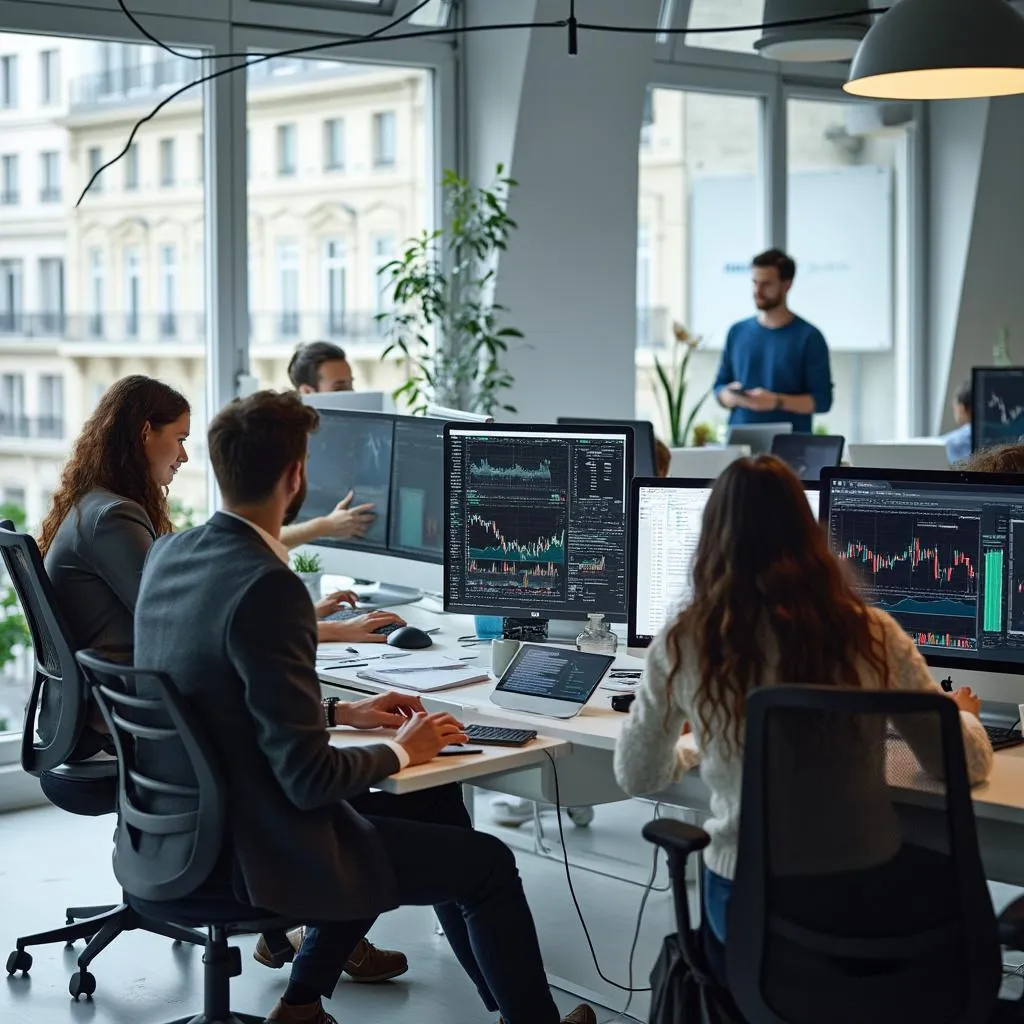 Bureau moderne d'IA Finance Prospérité à Paris